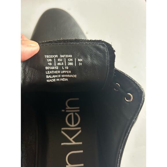 Calvin Klein TEODOR Soft Leather Shoes Dress Sneakers Black Size 13 Rtail $180 - Picture 8 of 8
